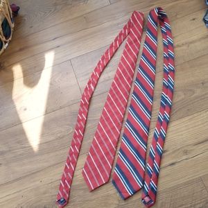 2 ties roundtree & Yorke and chaps brand red blues white